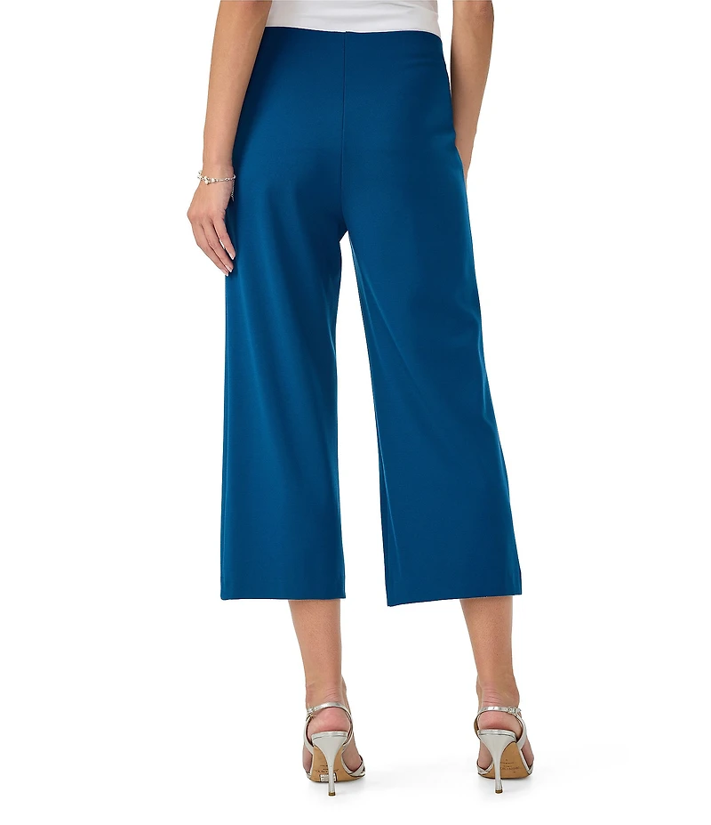 Trina Turk Santo Cozy Ponte Front Pleat Cropped Wide Leg Pants