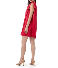 Trina Turk Satin One Shoulder Sleeveless Bow Shoulder Dress