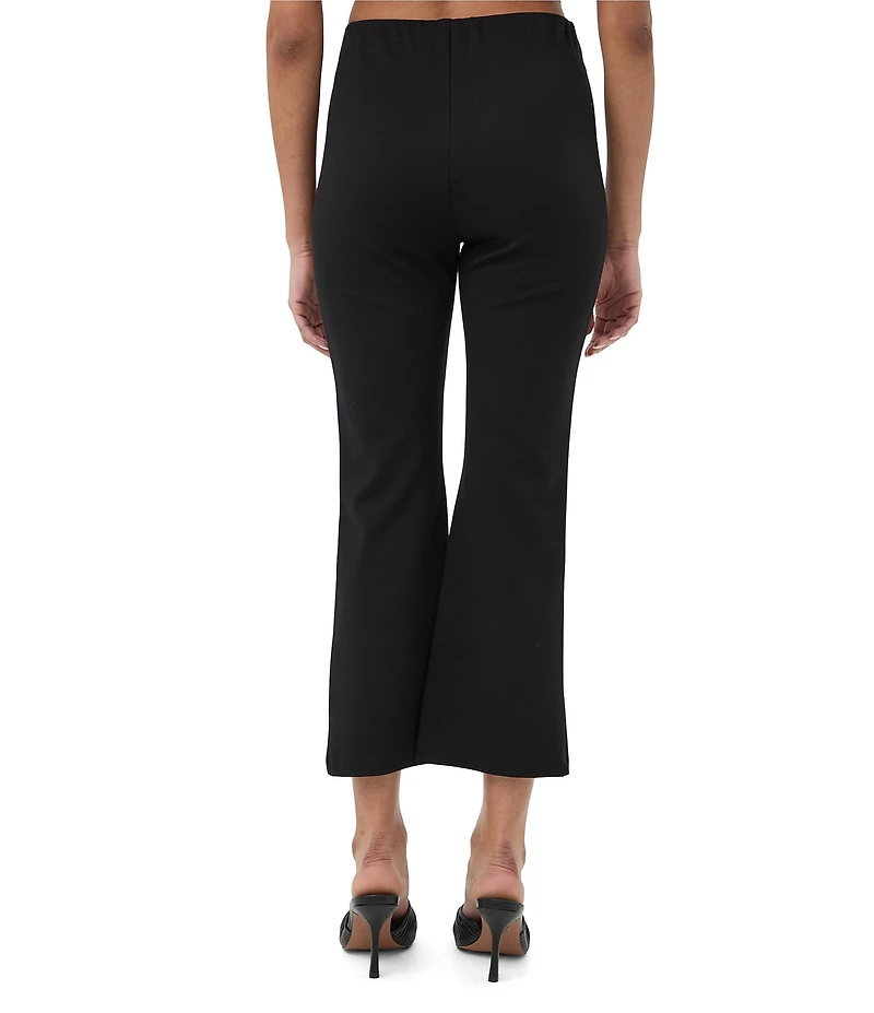 Trina Turk Sorrel Cozy Ponte High-Rise Kick Flare Cropped Pants