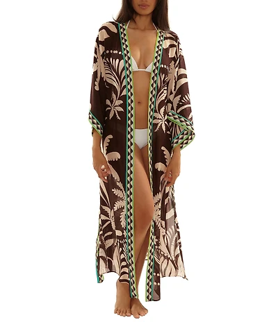 Trina Turk Syros Tie Belt Maxi Duster Swim Cover-Up