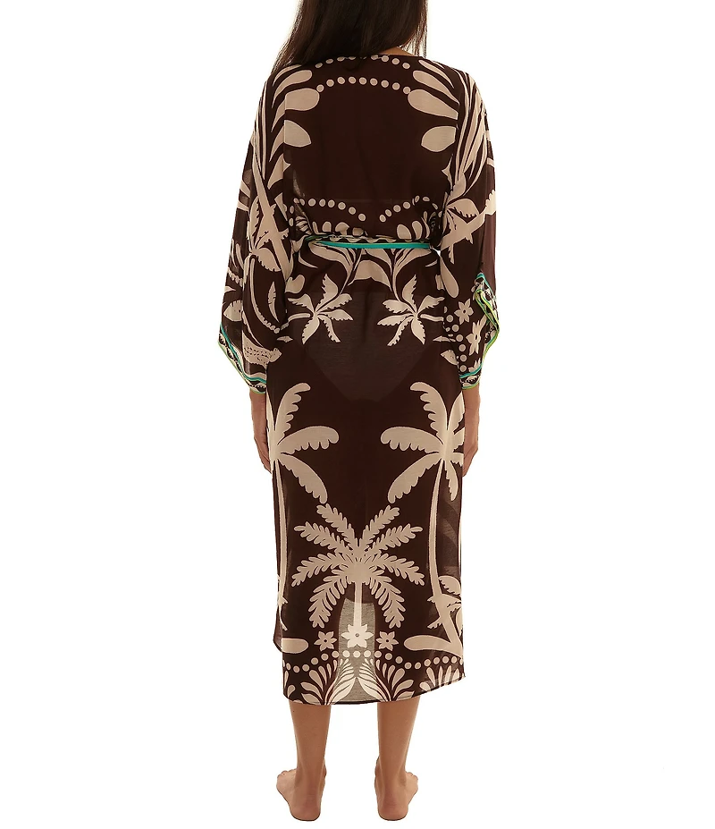 Trina Turk Syros Tie Belt Maxi Duster Swim Cover-Up