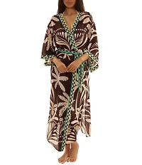 Trina Turk Syros Tie Belt Maxi Duster Swim Cover-Up