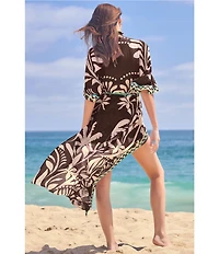 Trina Turk Syros Tie Belt Maxi Duster Swim Cover-Up