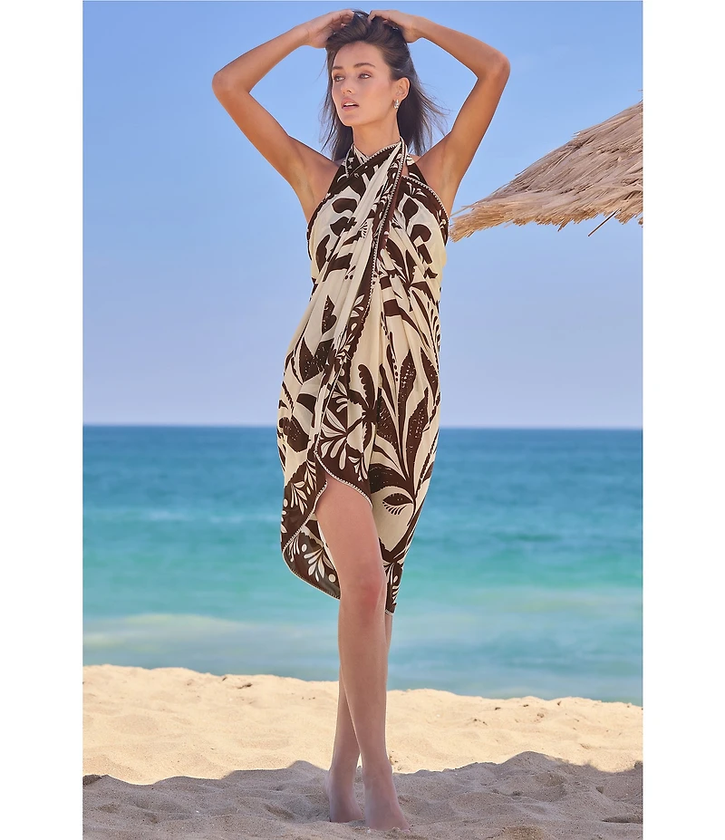 Trina Turk Syros Tie Front Pareo Swim Cover-Up