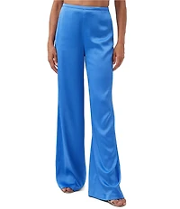 Trina Turk Tavia Satin Mid Rise Side Leg Pants