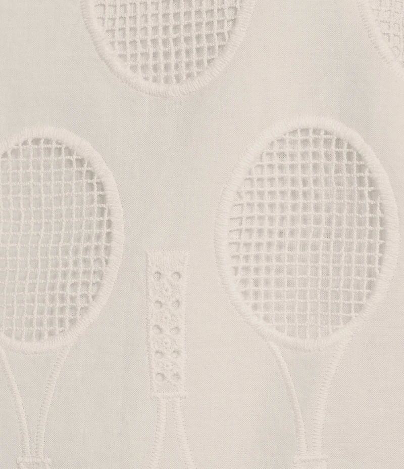 Trina Turk Tennie Eyelet Boat Neck Sleeveless Scallop Top