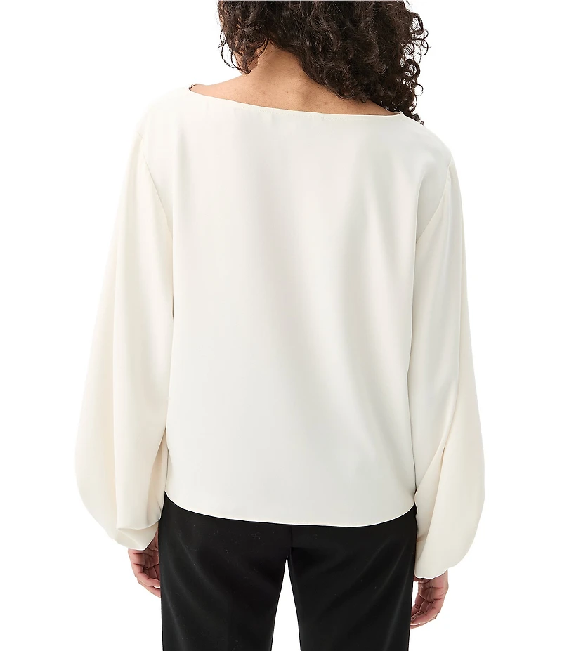 Trina Turk Ursa 2 Boat Neck Long Blouson Sleeve Top