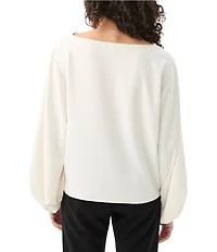 Trina Turk Ursa 2 Boat Neck Long Blouson Sleeve Top
