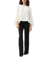 Trina Turk Ursa 2 Boat Neck Long Blouson Sleeve Top