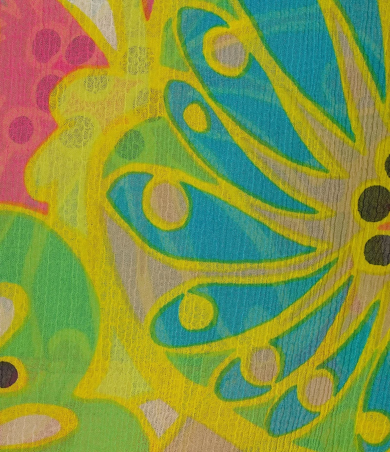 Trina Turk Vantage Printed Georgette Boat Neck Sleeveless Blouson Maxi Dress