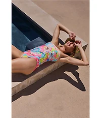 Trina Turk Venus Abstract Print Reversible Hipster Swim Bottom