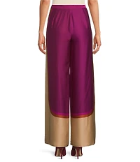 Trina Turk Verity Coordinating Printed Satin High Rise Wide Leg Pants