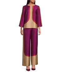 Trina Turk Verity Coordinating Printed Satin High Rise Wide Leg Pants