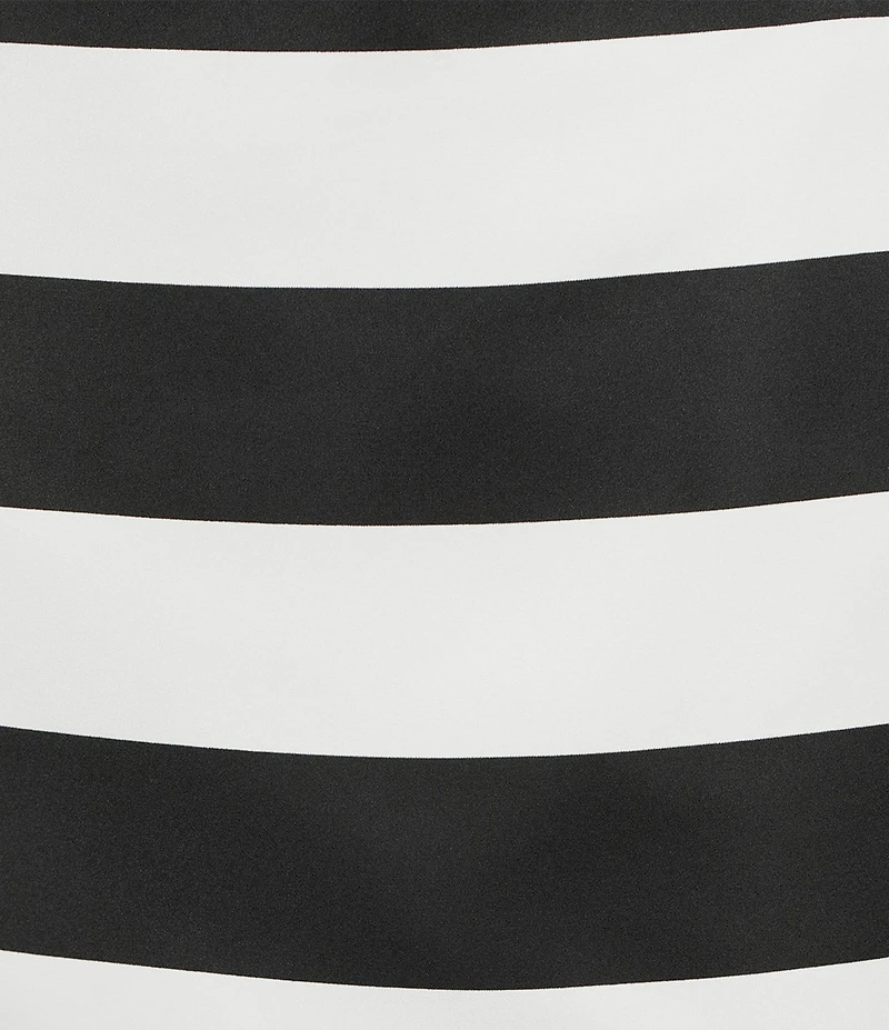 Trina Turk Vinna Stripe Print Satin High Waisted Bow Back Mini Skirt