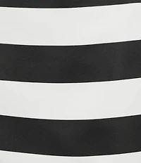 Trina Turk Vinna Stripe Print Satin High Waisted Bow Back Mini Skirt