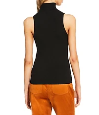 Trina Turk Westhampton Ribbed Knit Turtleneck Sleeveless Top