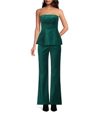 Trina Turk Westport Velveteen Straight Kick-Flare Pants