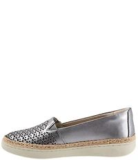 Trotters Accent Perforated Leather Slip on Espadrille Sneakers