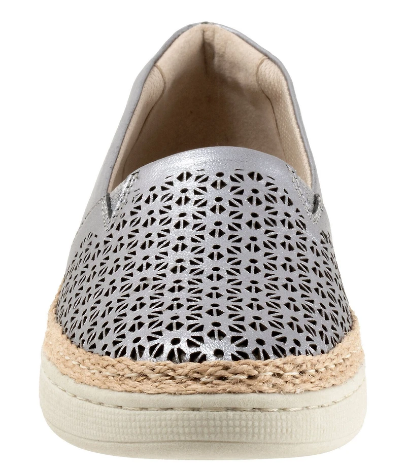 Trotters Accent Perforated Leather Slip on Espadrille Sneakers