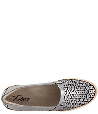 Trotters Accent Perforated Leather Slip on Espadrille Sneakers