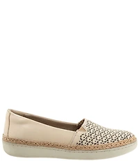 Trotters Accent Perforated Leather Slip on Espadrille Sneakers