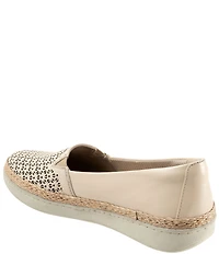Trotters Accent Perforated Leather Slip on Espadrille Sneakers