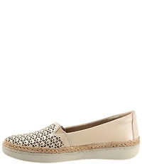 Trotters Accent Perforated Leather Slip on Espadrille Sneakers