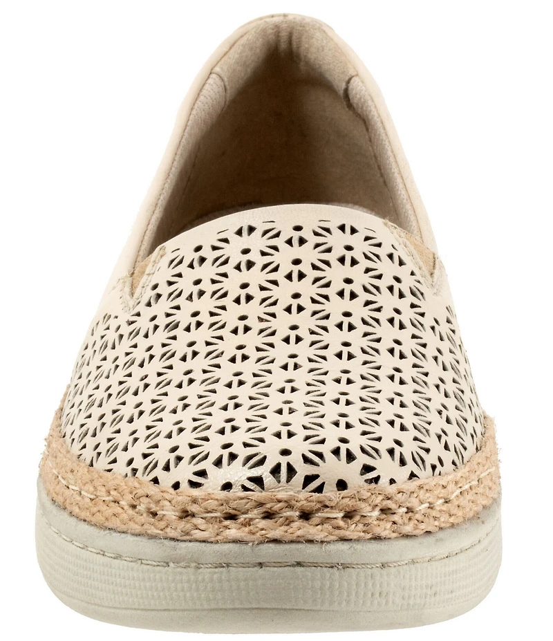 Trotters Accent Perforated Leather Slip on Espadrille Sneakers