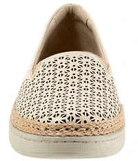 Trotters Accent Perforated Leather Slip on Espadrille Sneakers