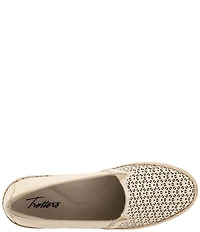 Trotters Accent Perforated Leather Slip on Espadrille Sneakers
