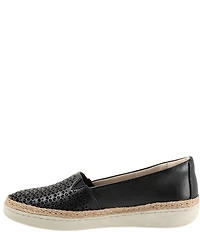 Trotters Accent Perforated Leather Slip on Espadrille Sneakers