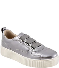 Trotters Bliss Leather Slip On Platform Sneakers