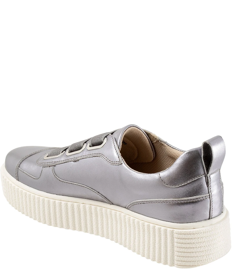 Trotters Bliss Leather Slip On Platform Sneakers
