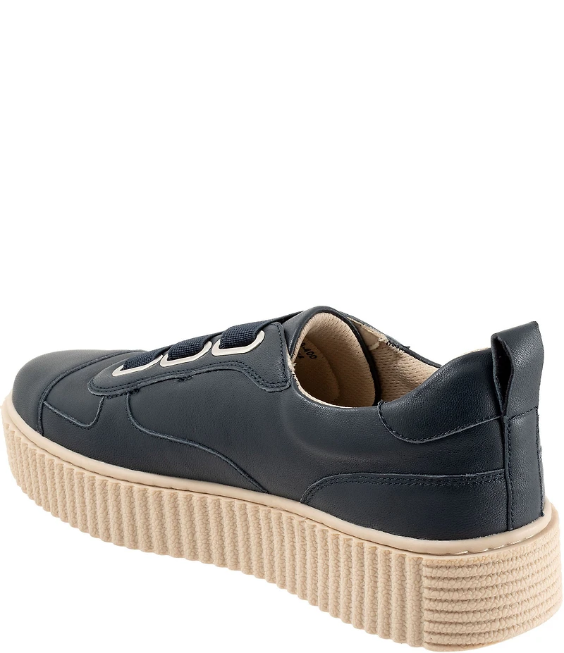 Trotters Bliss Leather Slip On Platform Sneakers