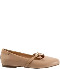 Trotters Carissa Leather Bow Strap Ballerina Flats