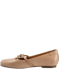 Trotters Carissa Leather Bow Strap Ballerina Flats