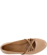 Trotters Carissa Leather Bow Strap Ballerina Flats