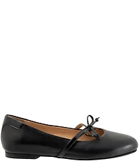 Trotters Carissa Leather Bow Strap Ballerina Flats