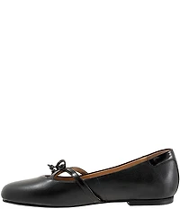 Trotters Carissa Leather Bow Strap Ballerina Flats