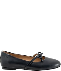 Trotters Carissa Leather Bow Strap Ballerina Flats