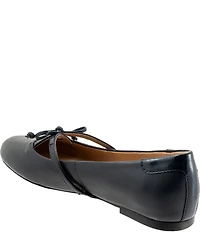 Trotters Carissa Leather Bow Strap Ballerina Flats