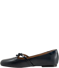 Trotters Carissa Leather Bow Strap Ballerina Flats