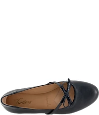 Trotters Carissa Leather Bow Strap Ballerina Flats