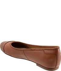 Trotters Clara Croco Embossed Leather Cap Toe Flats