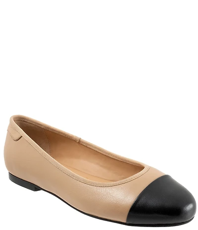 Trotters Clara Colorblock Leather Cap Toe Flats