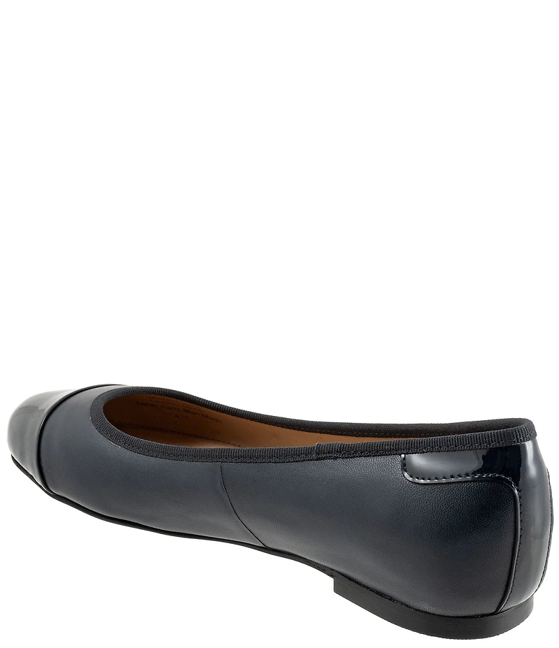Trotters Clara Leather Patent Cap Toe Flats