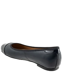 Trotters Clara Leather Patent Cap Toe Flats