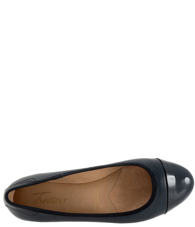 Trotters Clara Leather Patent Cap Toe Flats