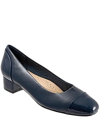 Trotters Daisy Leather Patent Cap Toe Pumps