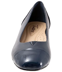 Trotters Daisy Leather Patent Cap Toe Pumps